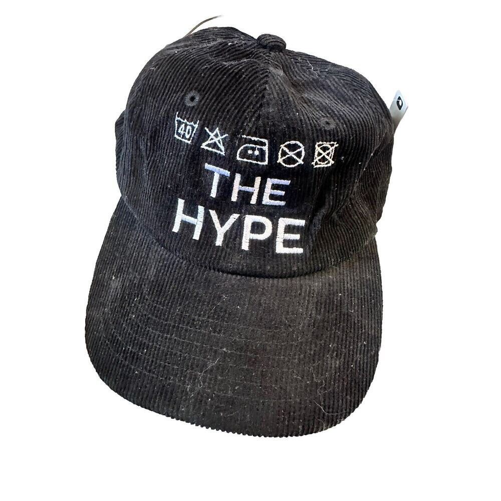 Academy Fits - The Hype Black Suede Adjustable Hat Gold Clasp NWT